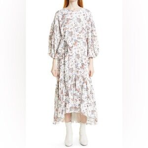 Ted Baker Angello Floral Oversize High-low Dress In White